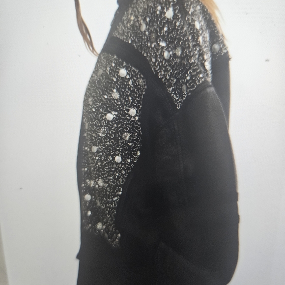 Free People Black Sparkle Sweatshirt Sz XL NWT - Picture 4 of 8